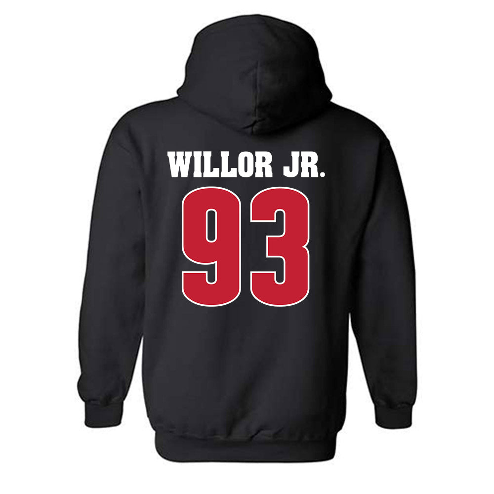 Wisconsin - NCAA Football : Ernest Willor Jr. - Classic Shersey Hooded Sweatshirt-1