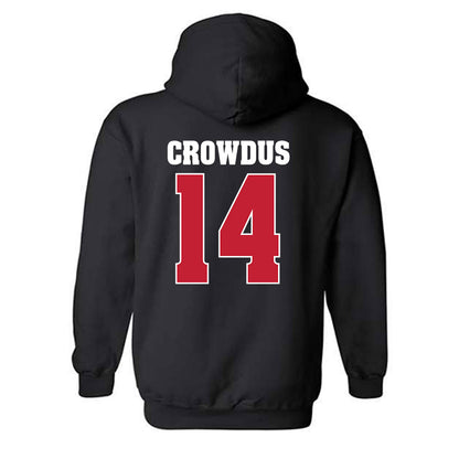 Wisconsin - NCAA Football : Dekel Crowdus - Classic Shersey Hooded Sweatshirt-1
