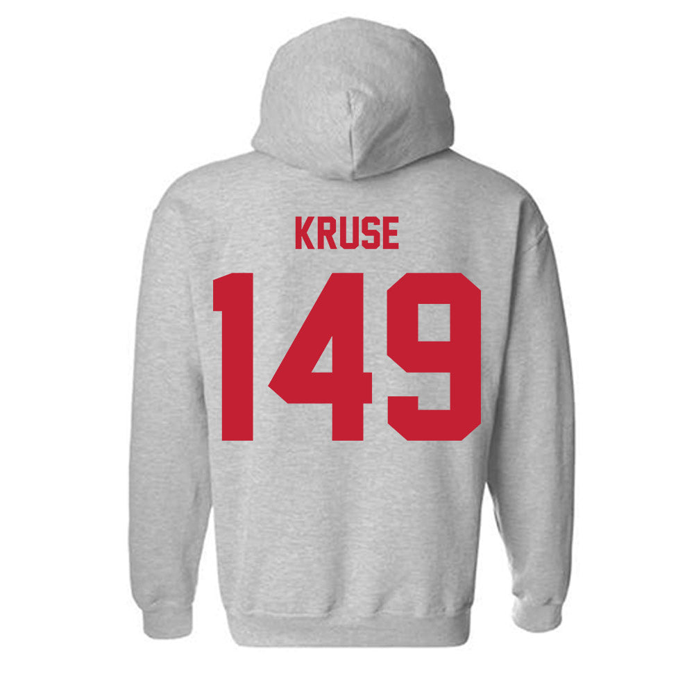 Wisconsin - NCAA Wrestling : Simon Kruse - Classic Shersey Hooded Sweatshirt-1