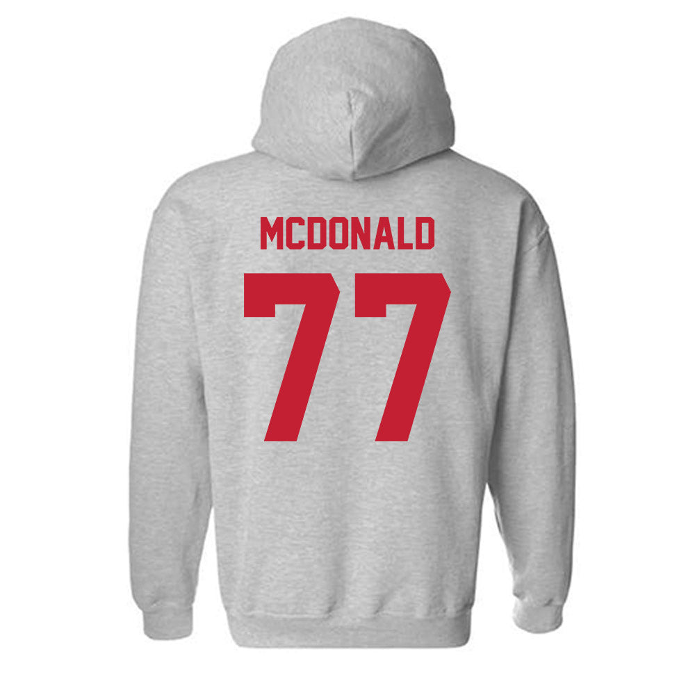 Wisconsin - NCAA Football : Will McDonald - Classic Shersey Hooded Sweatshirt-1