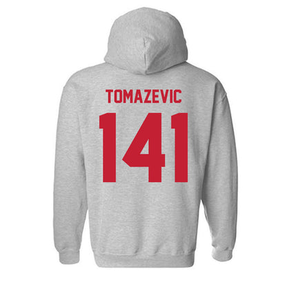 Wisconsin - NCAA Wrestling : Peter Tomazevic - Classic Shersey Hooded Sweatshirt-1