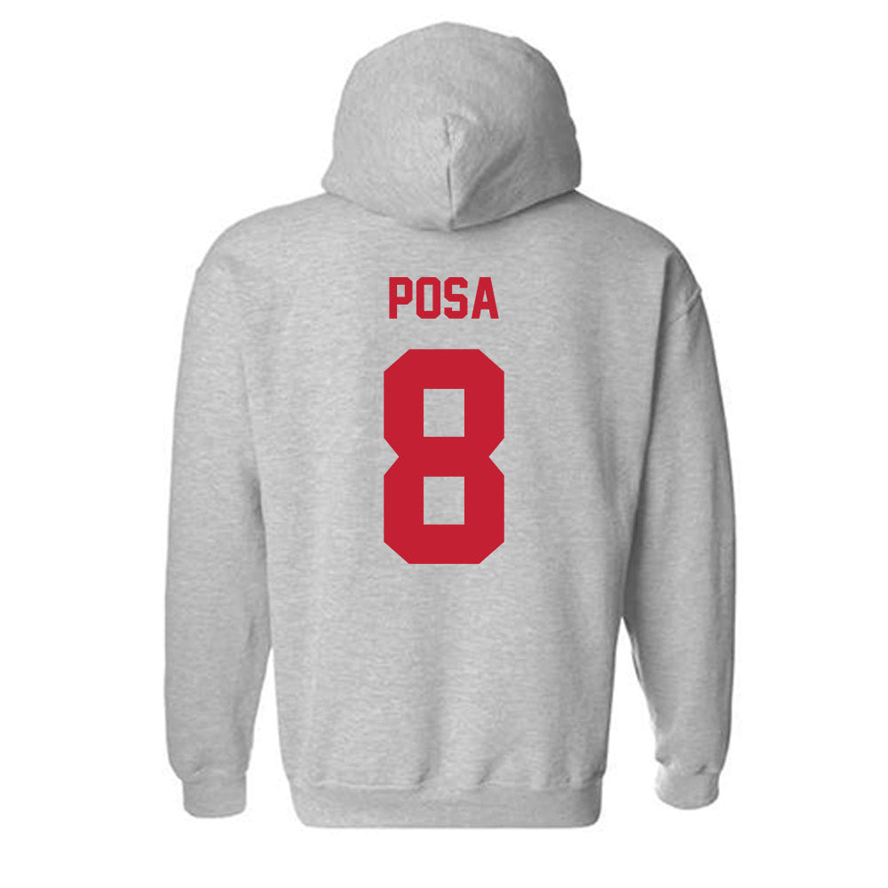 Wisconsin - NCAA Football : Mason Posa - Classic Shersey Hooded Sweatshirt-1