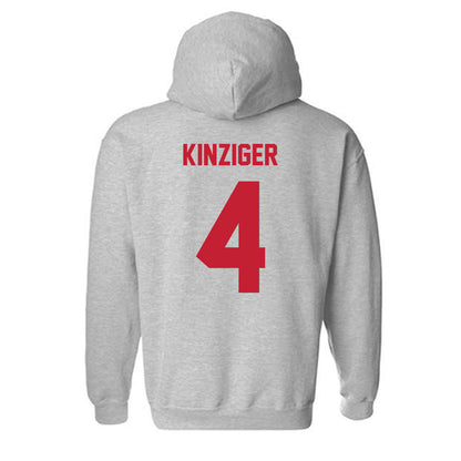 Wisconsin - NCAA Men's Basketball : Zach Kinziger - Classic Shersey Hooded Sweatshirt-1