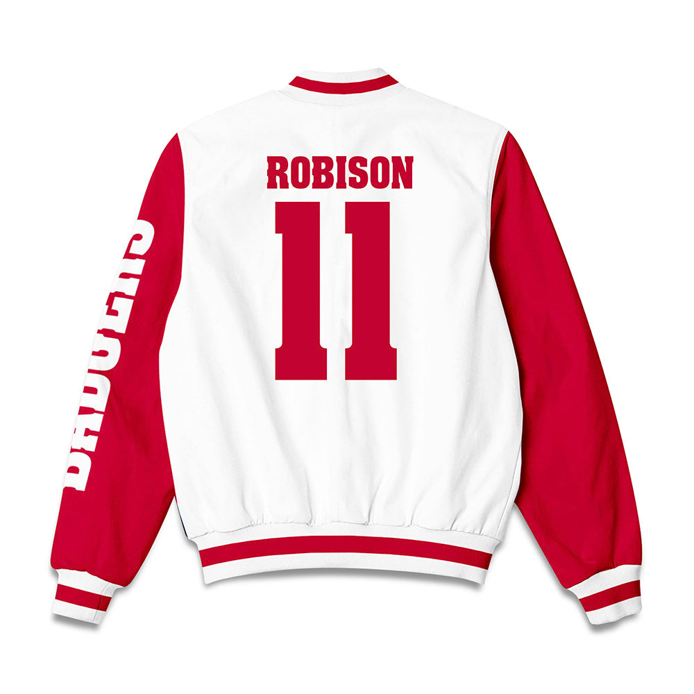 Wisconsin - NCAA Men's Basketball : Jack Robison - Bomber Jacket-1