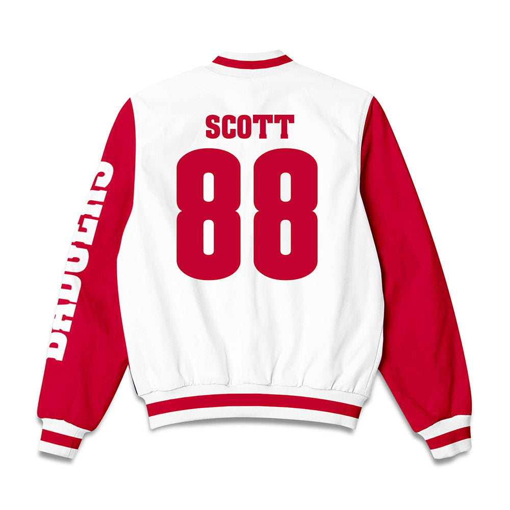 Wisconsin - NCAA Women's Volleyball : Kymora Scott - Bomber Jacket-1
