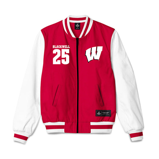 Wisconsin - NCAA Men's Basketball : Jonathan Blackwell - Bomber Jacket-0