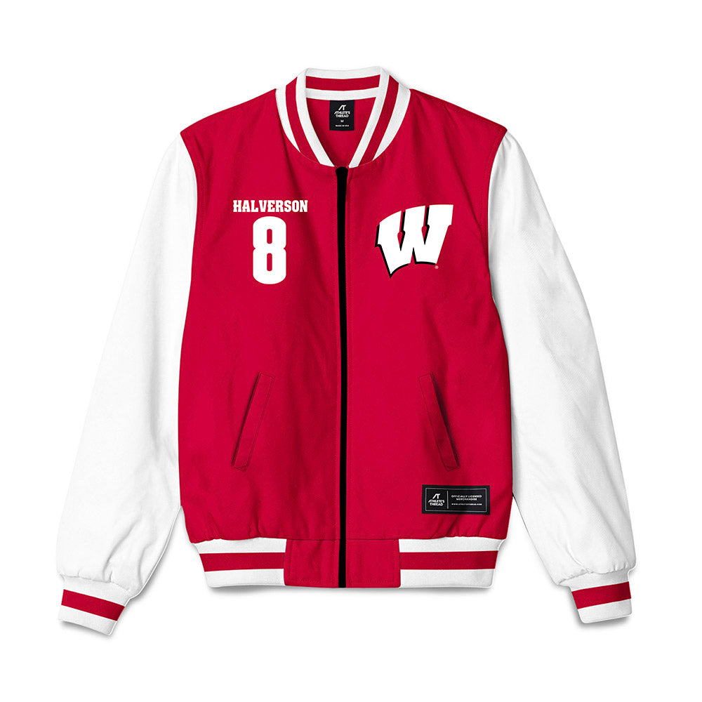 Wisconsin - NCAA Women's Ice Hockey : Hannah Halverson - Bomber Jacket-0