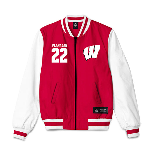 Wisconsin - NCAA Women's Volleyball : Audrey Flanagan - Bomber Jacket-0