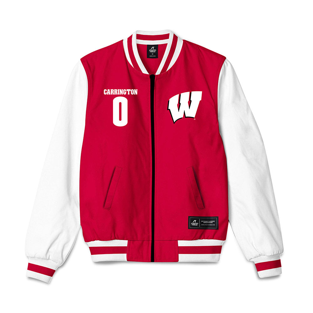Wisconsin - NCAA Men's Basketball : Braeden Carrington - Bomber Jacket-0