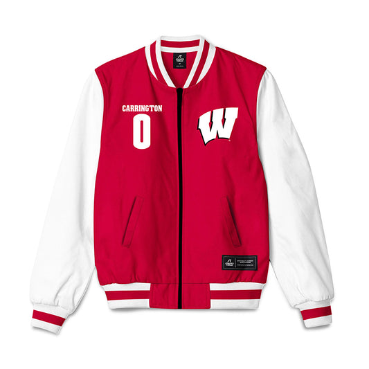 Wisconsin - NCAA Men's Basketball : Braeden Carrington - Bomber Jacket-0
