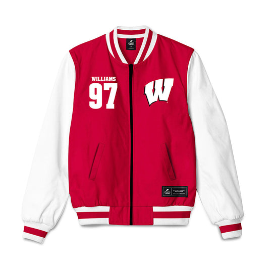 Wisconsin - NCAA Football : jaylen williams - Bomber Jacket-0