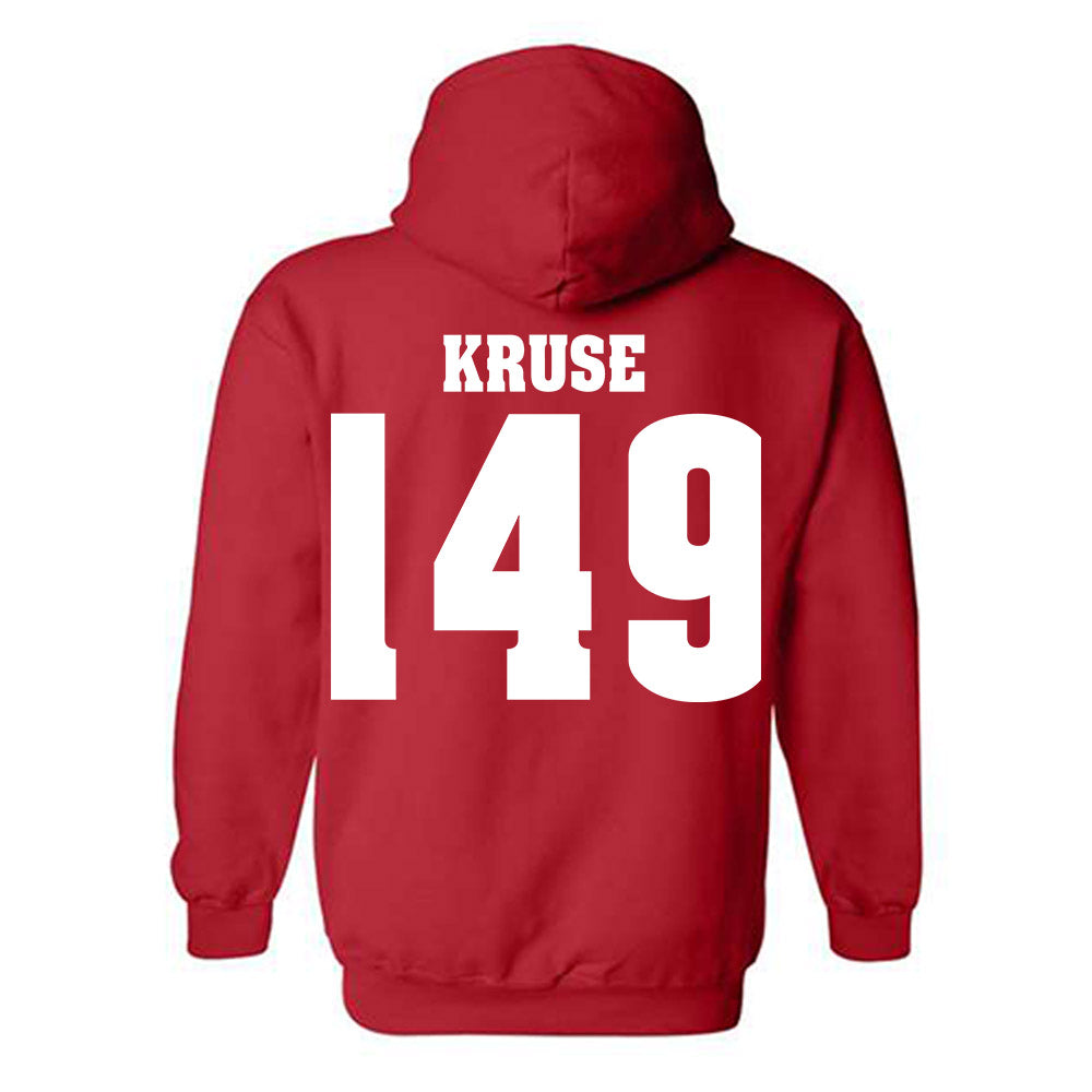 Wisconsin - NCAA Wrestling : Simon Kruse - Classic Shersey Hooded Sweatshirt-1