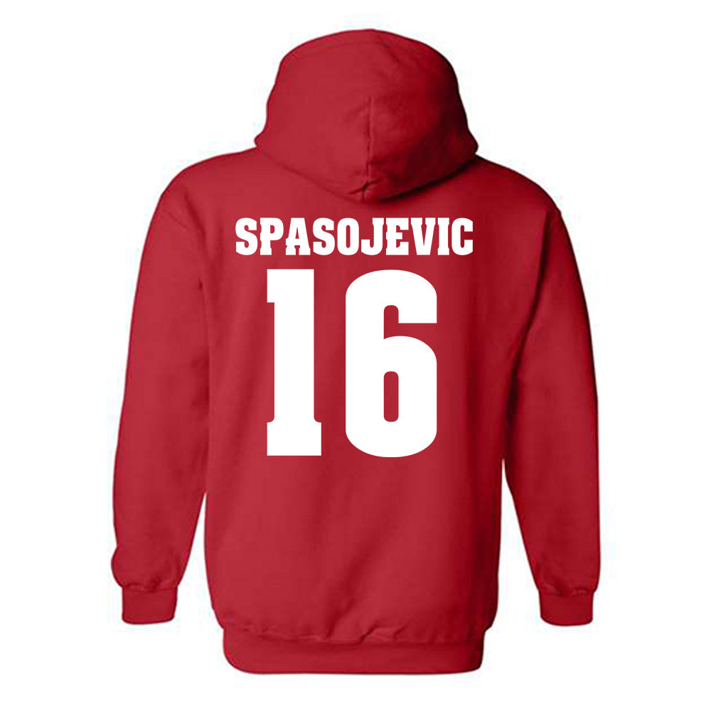 Wisconsin - NCAA Football : Milos Spasojevic - Classic Shersey Hooded Sweatshirt-1