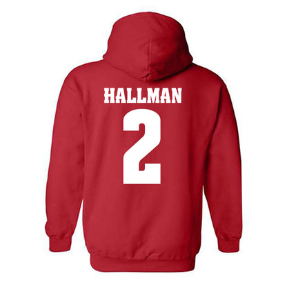 Wisconsin - NCAA Football : Ricardo Hallman - Classic Shersey Hooded Sweatshirt-1