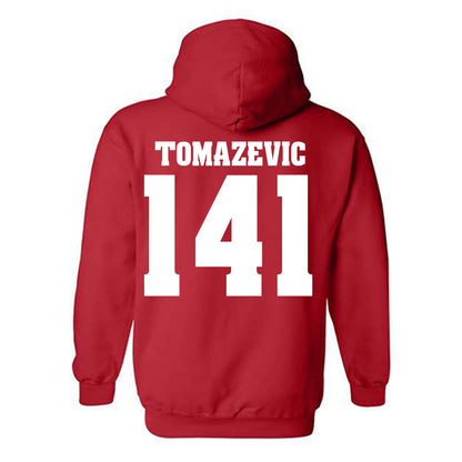 Wisconsin - NCAA Wrestling : Peter Tomazevic - Classic Shersey Hooded Sweatshirt-1