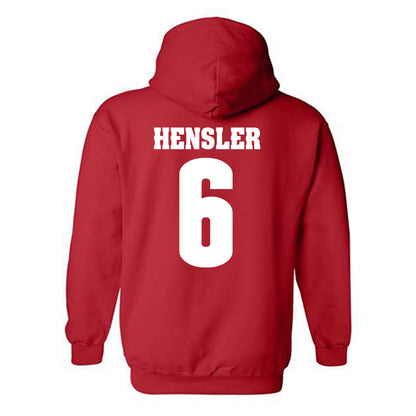 Wisconsin - NCAA Men's Ice Hockey : Logan Hensler - Classic Shersey Hooded Sweatshirt-1
