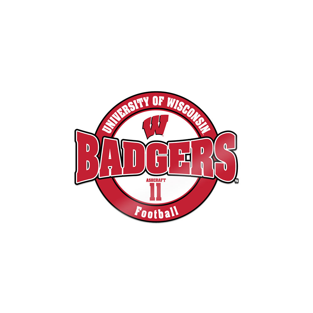 Wisconsin - NCAA Football : Tucker Ashcraft - Sticker-0