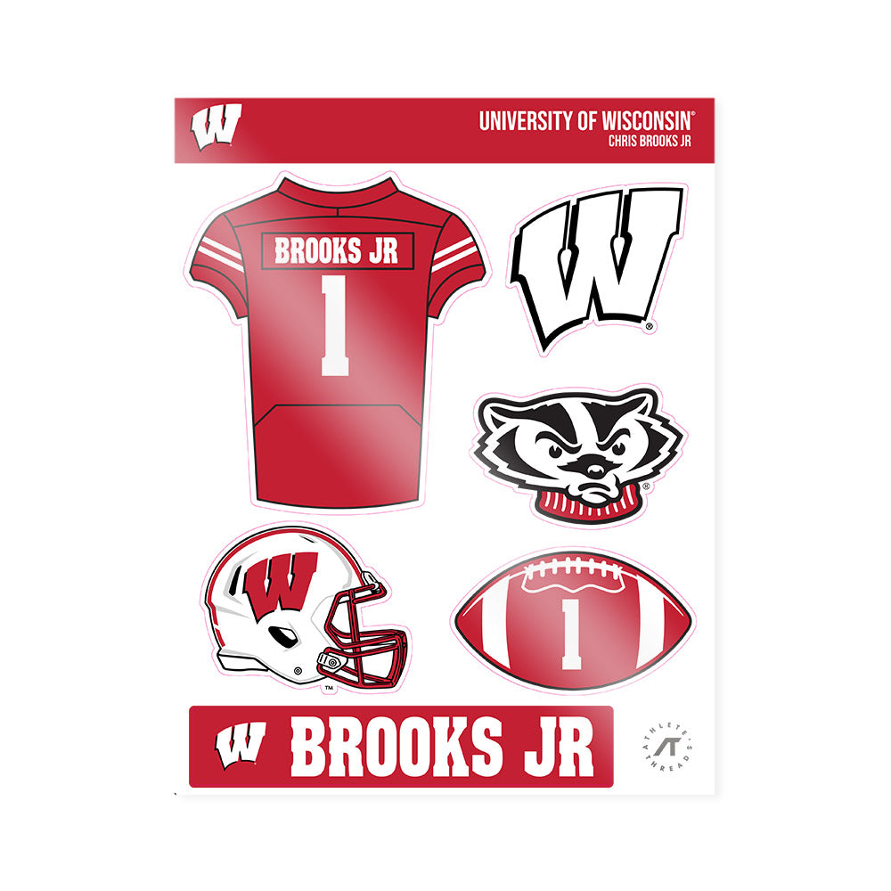 Wisconsin - NCAA Football : Chris Brooks Jr - Sticker Sheet-0