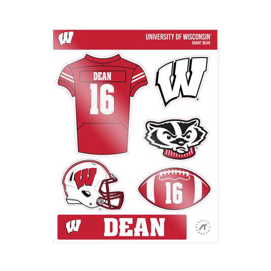 Wisconsin - NCAA Football : Grant Dean - Sticker Sheet-0