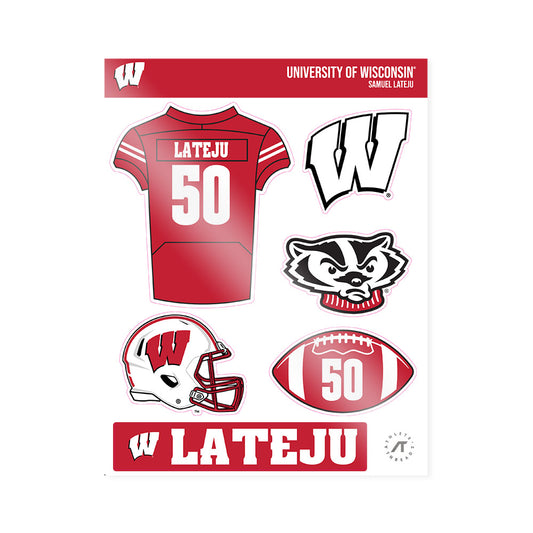 Wisconsin - NCAA Football : Samuel Lateju - Sticker Sheet-0