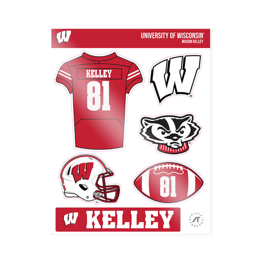 Wisconsin - NCAA Football : Mason Kelley - Sticker Sheet-0