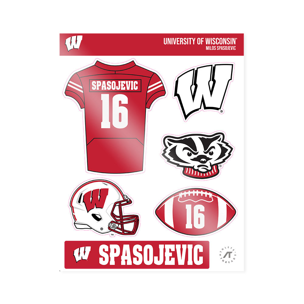 Wisconsin - NCAA Football : Milos Spasojevic - Sticker Sheet-0