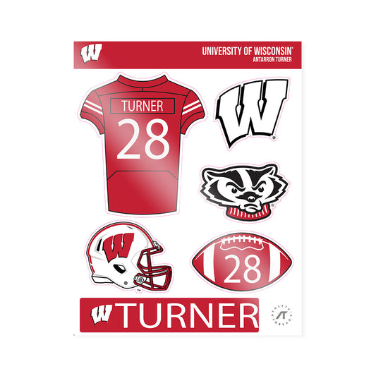 Wisconsin - NCAA Football : Antarron Turner - Sticker Sheet-0
