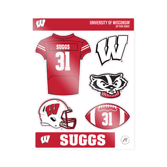 Wisconsin - NCAA Football : Jay'viar Suggs - Sticker Sheet-0
