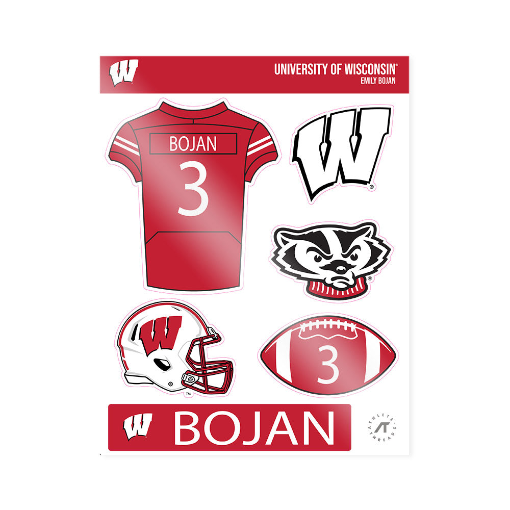 Wisconsin - NCAA Softball : Emily Bojan - Sticker Sheet-0