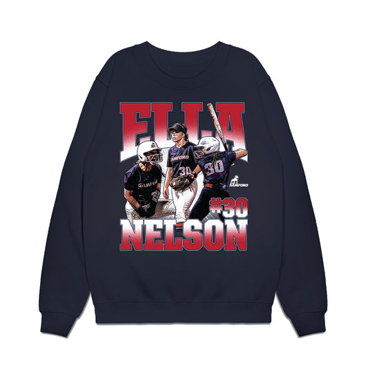Samford - NCAA Softball : Ella Nelson - Collage Premium Crewneck Sweatshirt-0