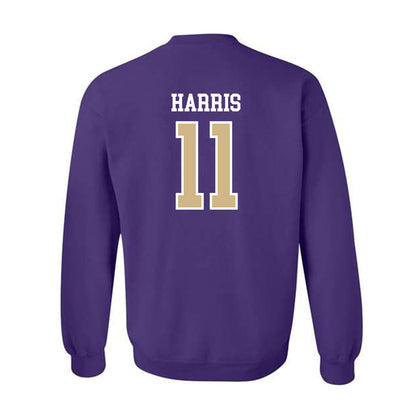 Washington - NCAA Football : Marcus Harris - Sports Shersey Crewneck Sweatshirt-1