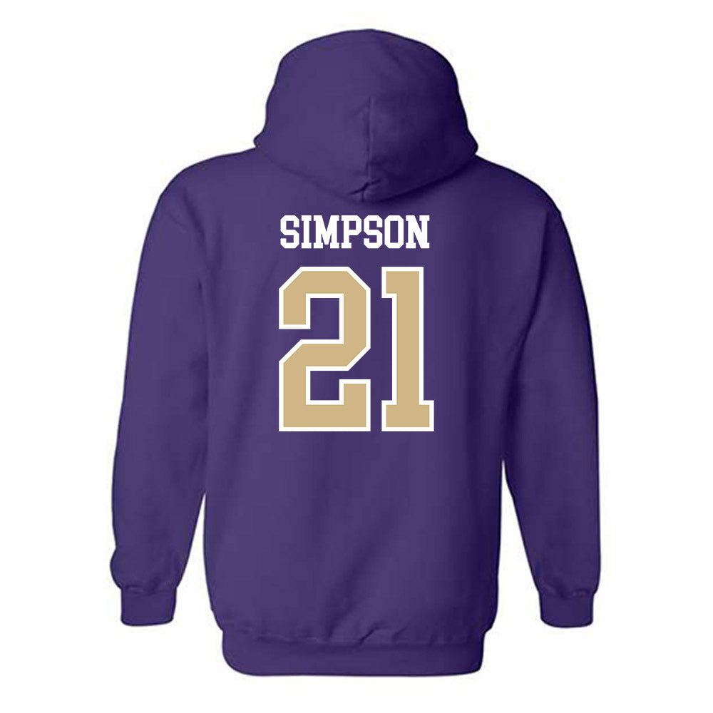 Washington - NCAA Women's Volleyball : Taylor Simpson - Sports Shersey Hooded Sweatshirt-1
