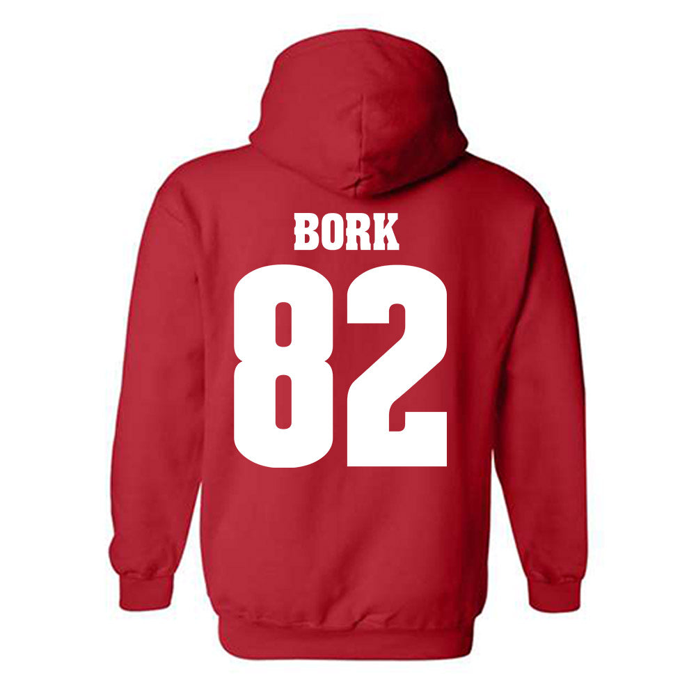 Wisconsin - NCAA Football : Emmett Bork - Sports Shersey Hooded Sweatshirt-1