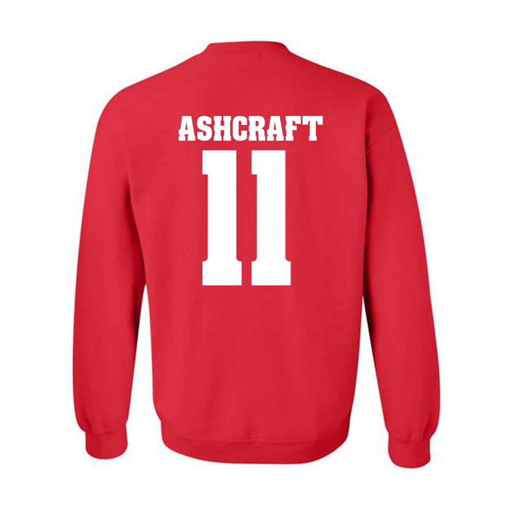 Wisconsin - NCAA Football : Tucker Ashcraft - Sports Shersey Crewneck Sweatshirt-1
