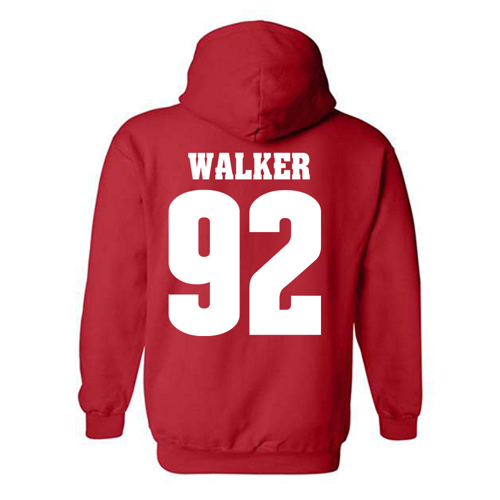 Wisconsin - NCAA Football : Corey Walker - Sports Shersey Hooded Sweatshirt-1