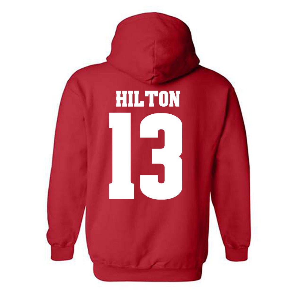 Wisconsin - NCAA Football : Eugene Hilton - Sports Shersey Hooded Sweatshirt-1