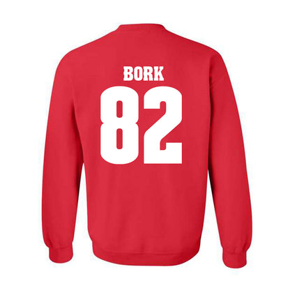 Wisconsin - NCAA Football : Emmett Bork - Sports Shersey Crewneck Sweatshirt-1