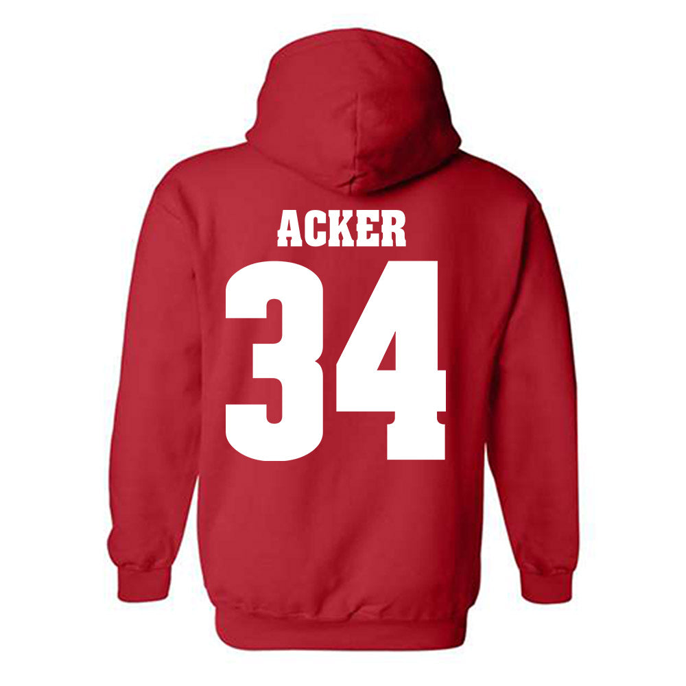 Wisconsin - NCAA Football : Jackson Acker - Sports Shersey Hooded Sweatshirt-1