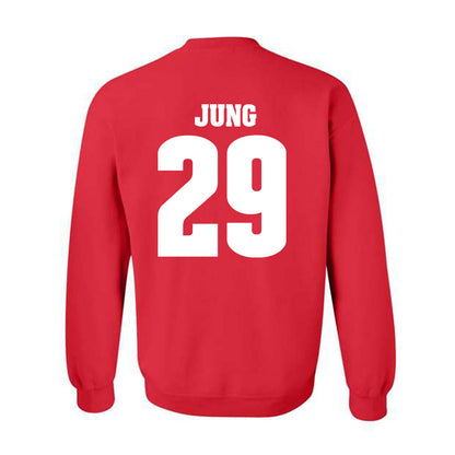 Wisconsin - NCAA Football : Matt Jung - Sports Shersey Crewneck Sweatshirt-1