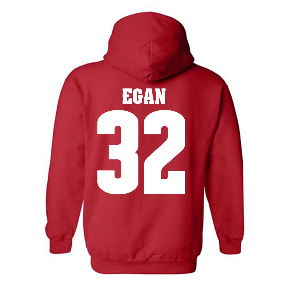 Wisconsin - NCAA Women's Volleyball : Grace Egan - Sports Shersey Hooded Sweatshirt-1