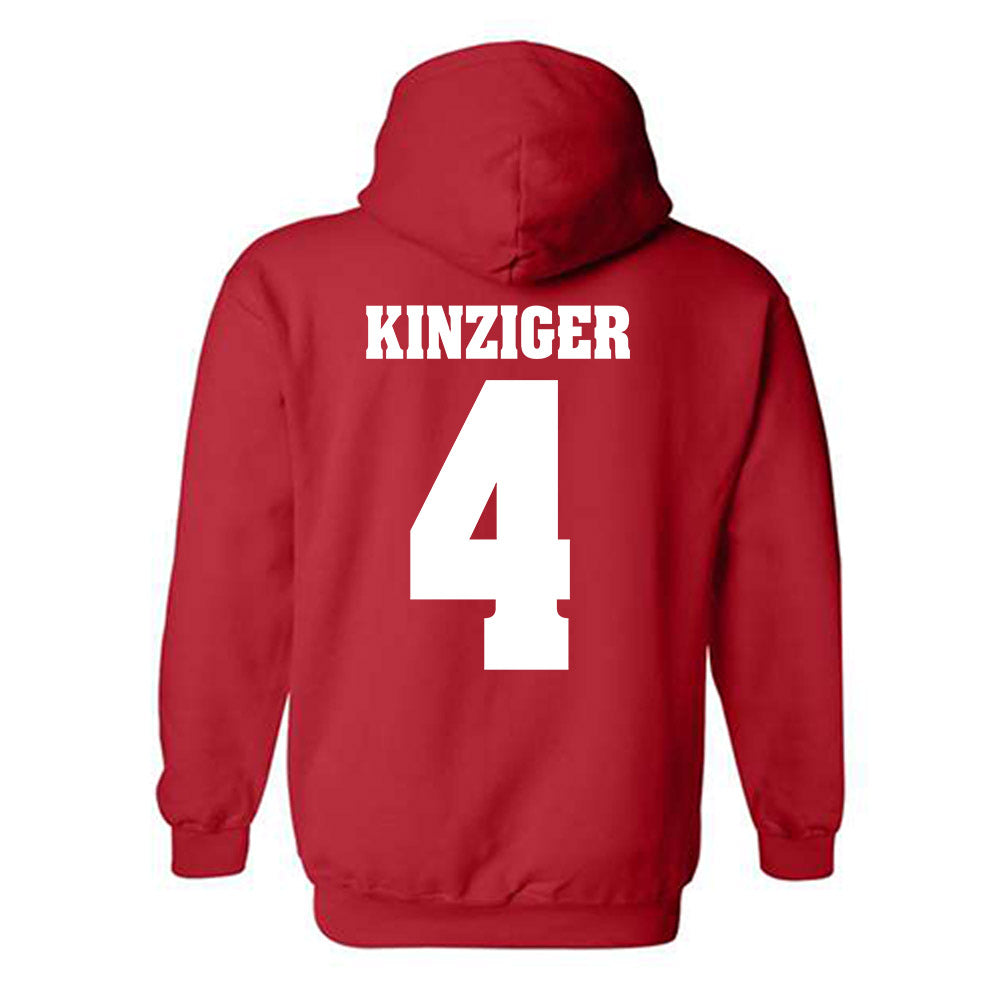 Wisconsin - NCAA Men's Basketball : Zach Kinziger - Sports Shersey Hooded Sweatshirt-1