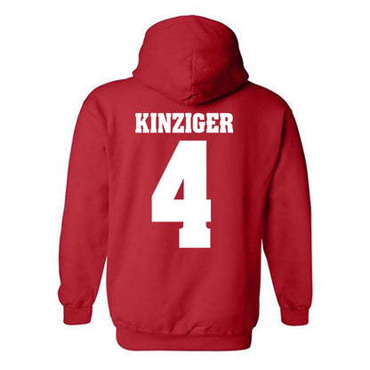 Wisconsin - NCAA Men's Basketball : Zach Kinziger - Sports Shersey Hooded Sweatshirt-1