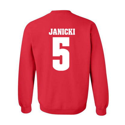 Wisconsin - NCAA Men's Basketball : Jack Janicki - Sports Shersey Crewneck Sweatshirt-1