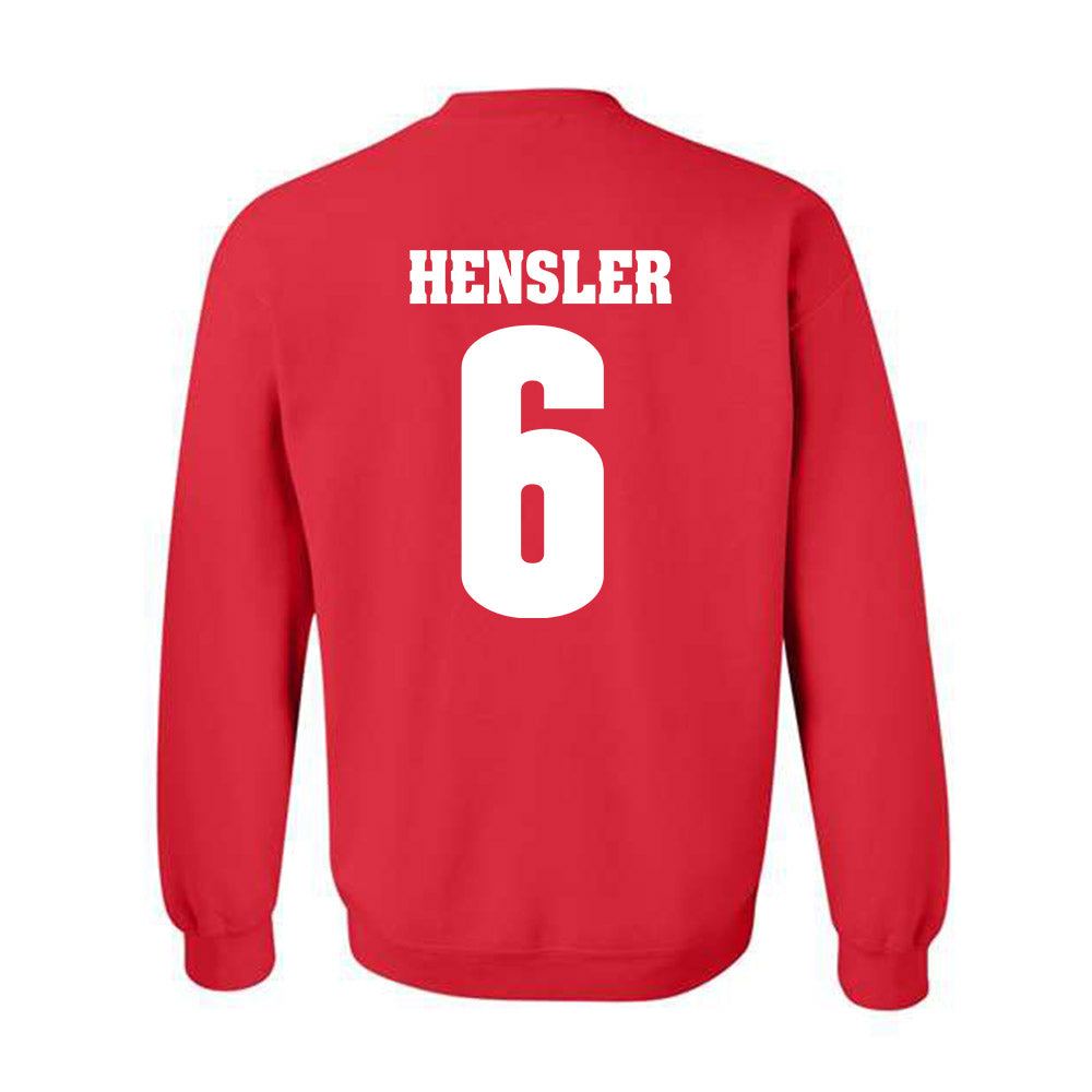 Wisconsin - NCAA Men's Ice Hockey : Logan Hensler - Sports Shersey Crewneck Sweatshirt-1