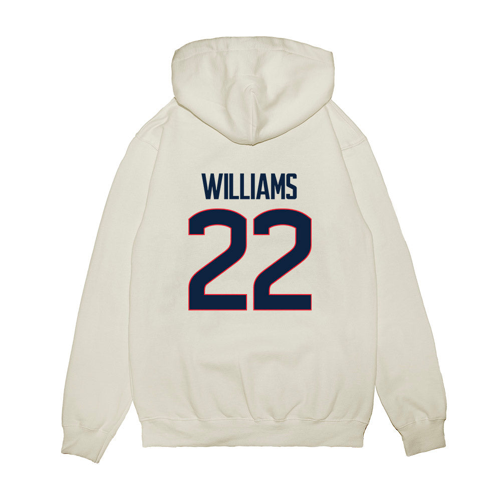 UConn - NCAA Women's Basketball : Serah Williams - NCAA® March Madness® National Champions Premium Hooded Sweatshirt-1