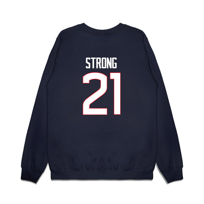 UConn - NCAA Women's Basketball : Sarah Strong - NCAA® March Madness® National Champions Premium Crewneck Sweatshirt-1