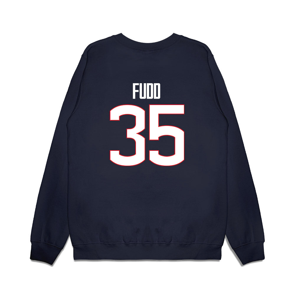 UConn - NCAA Women's Basketball : Azzi Fudd - NCAA® March Madness® National Champions Premium Crewneck Sweatshirt-1