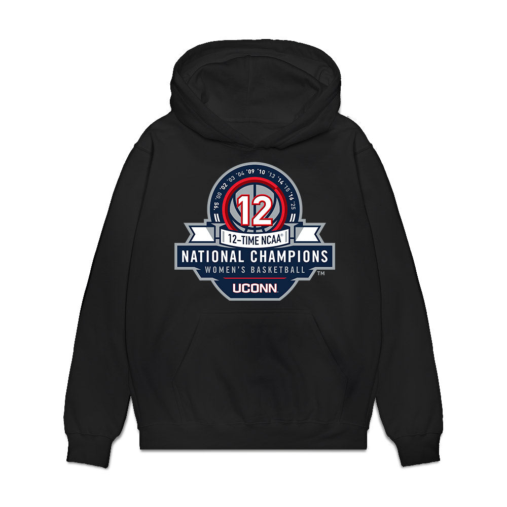 UConn - NCAA Women's Basketball : Morgan Cheli - NCAA® March Madness® National Champions Premium Hooded Sweatshirt-0
