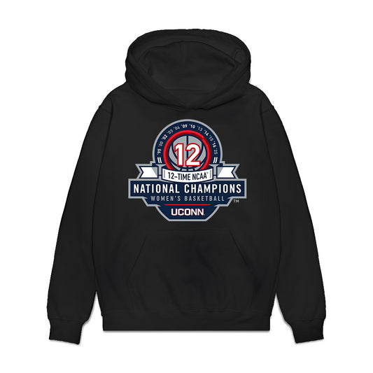 UConn - NCAA Women's Basketball : Quinonez Blanca - NCAA® March Madness® National Champions Premium Hooded Sweatshirt-0