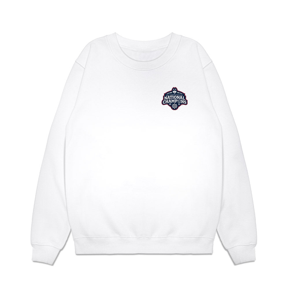 UConn - NCAA Women's Basketball : NCAA® March Madness® National Champions Team Caricature Premium Crewneck Sweatshirt-0